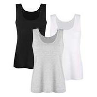 Black/ Grey/ White Pack of 3 Vests