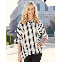 Black/Stone Split Back Stripe Shirt