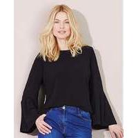 Black Bell Sleeve Top