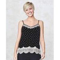 Black/Ivory Lace Trim Cami