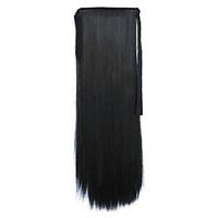 Black Length 60CM Synthetic Bind Type Long Straight Hair Wig Horsetail(Color 1)