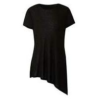 Black/Gold Asymmetric Glitter Top