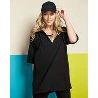 black short sleeve sweat hoodie