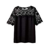 black crochet lace shell top