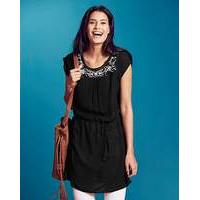 Black Embroidered Detail Tie Tunic