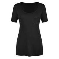 Black Round-Neck Jersey Top