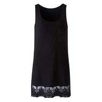 Black Lace Trim Vest Top