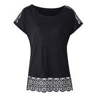 Black Crochet Trim T-shirt