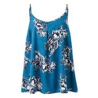 blue floral strappy cami top