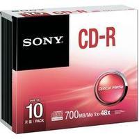 Blank CD-R 700 MB Sony 10CDQ80SS 10 pc(s) Slim case