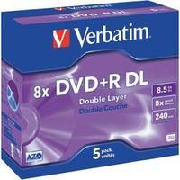 Blank DVD+R DL 8.5 GB Verbatim 43541 5 pc(s) Jewel case