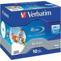 Blank Blu-ray BD-R DL 50 GB Verbatim 43736 10 pc(s) Jewel case Printable