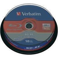 blank blu ray bd re 25 gb verbatim 43694 10 pcs spindle