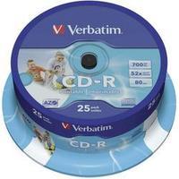 blank cd r 700 mb verbatim 43439 25 pcs spindle printable