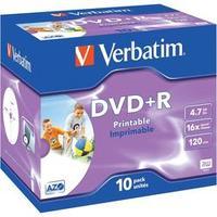 Blank DVD+R 4.7 GB Verbatim 43508 10 pc(s) Jewel case Printable