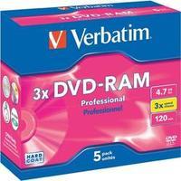 Blank DVD-RAM 4.7 GB Verbatim 43491 5 pc(s) Jewel case Anti-scratch coating