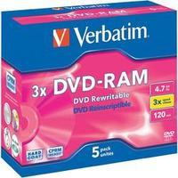 Blank DVD-RAM 4.7 GB Verbatim 43450 5 pc(s) Jewel case Anti-scratch coating