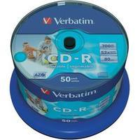 blank cd r 80 700 mb verbatim 43438 50 pcs spindle printable