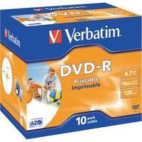 Blank DVD-R 4.7 GB Verbatim 43521 10 pc(s) Jewel case Printable
