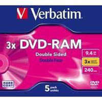 Blank DVD-RAM 9.4 GB Verbatim 43493 5 pc(s) Jewel case Anti-scratch coating