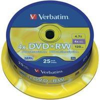 blank dvdrw 47 gb verbatim 43489 25 pcs spindle rewritable