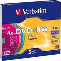 Blank DVD+RW 4.7 GB Verbatim 43297 5 pc(s) Slim case Colour