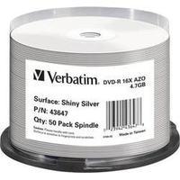 blank dvd r 47 gb verbatim 43647 50 pcs spindle glossy surface printab ...