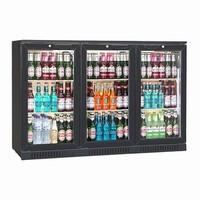 blizzard bar 3 bottle cooler black sliding door