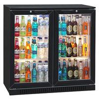 blizzard bar 2 bottle cooler black hinged doors