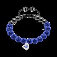 Blue Crystal, Magnetite Silver Heart 8mm Bracelet