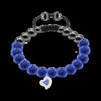 blue crystal magnetite silver heart 8mm bracelet