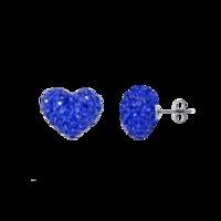 blue 10mm crystal heart shape titanium earrings