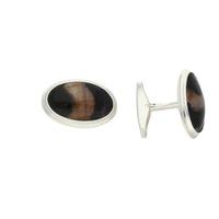 Blue John Cufflinks Silver Oval