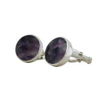 blue john cufflinks silver round