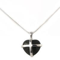 bluestone wrapped heart pendant