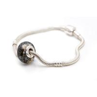 Bluestone Bead Charm & Silver Bracelet