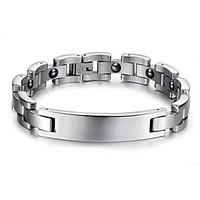 Black Gallstone Anti-fatigue Smooth Stainless Steel Men Care Bracelet