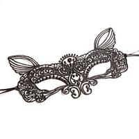 black white lace mask for party animal shape fox