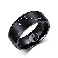 Black Color Rings for Men Jewelry Stainless Steel Chinese Ba Gua Elements Rings Wholesale Big Dipper Ring Jewelry