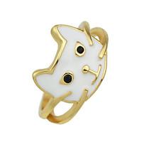 Black White Enamel Tiger Shape Rings for Women