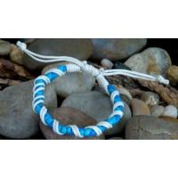 blue natural coco bead wrap bracelet