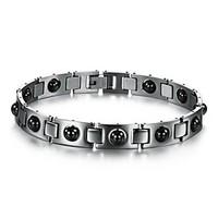 Black Gallstone Anti-fatigue Anti-radiation Titanium Steel Health Care Bracelet for Men Christmas Gifts