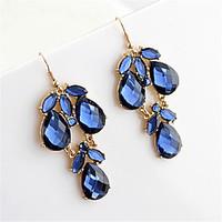 Blue Crystal Drop Earrings