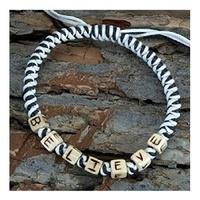 Black/white Believe Cord Bracelet