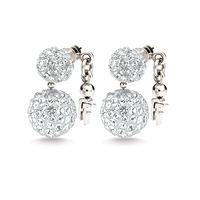 BLING CHIC SILVER LOGO EARRINGS