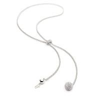 BLING CHIC SILVER LARIAT NECKLACE