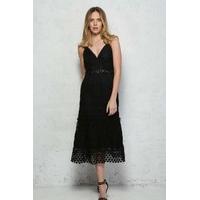 Black Crochet Midi Dress