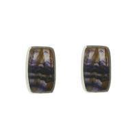 blue john earrings stud barrel silver