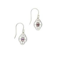 Blue John Earrings Open Flower Drop Silver