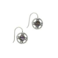 Blue John Earrings Rope Edge Port Hole Silver